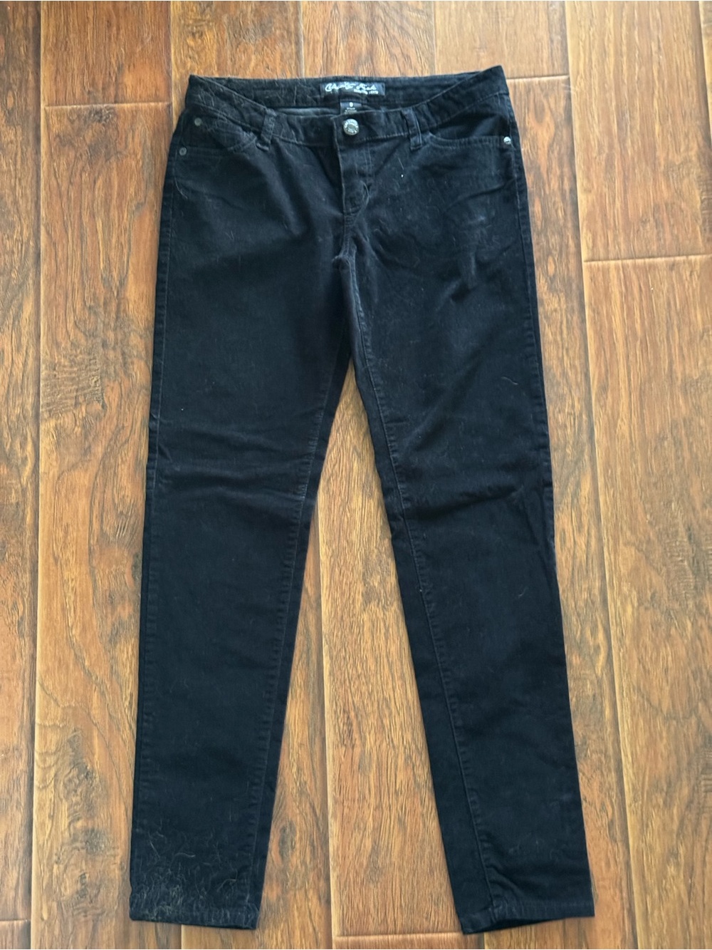 Celebrity Pink Black Corduroy Slim Women's Pants